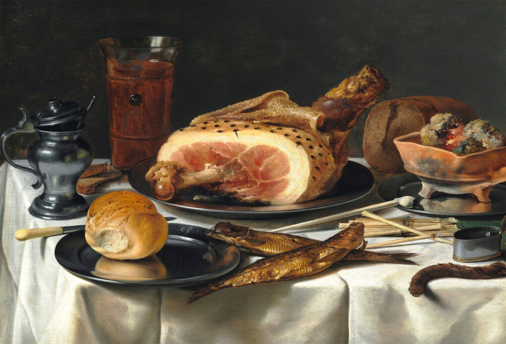 Pieter Claesz - Opstilling med skinke