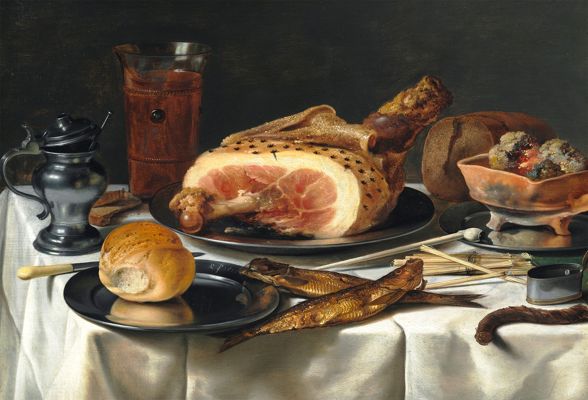 Pieter Claesz - Opstilling med skinke