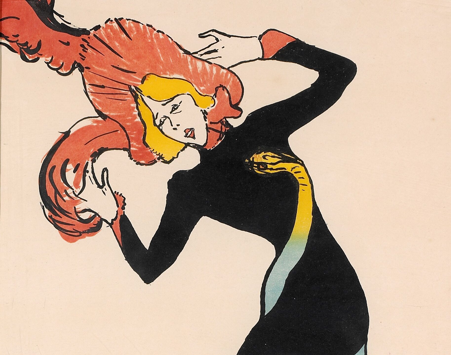 (detail) Henri de Toulouse-Lautrec, Jane Avril, 1899. Photo © Musée d’Ixelles-Bruxelles Courtesy of Institut für Kulturaustausch, Tübingen