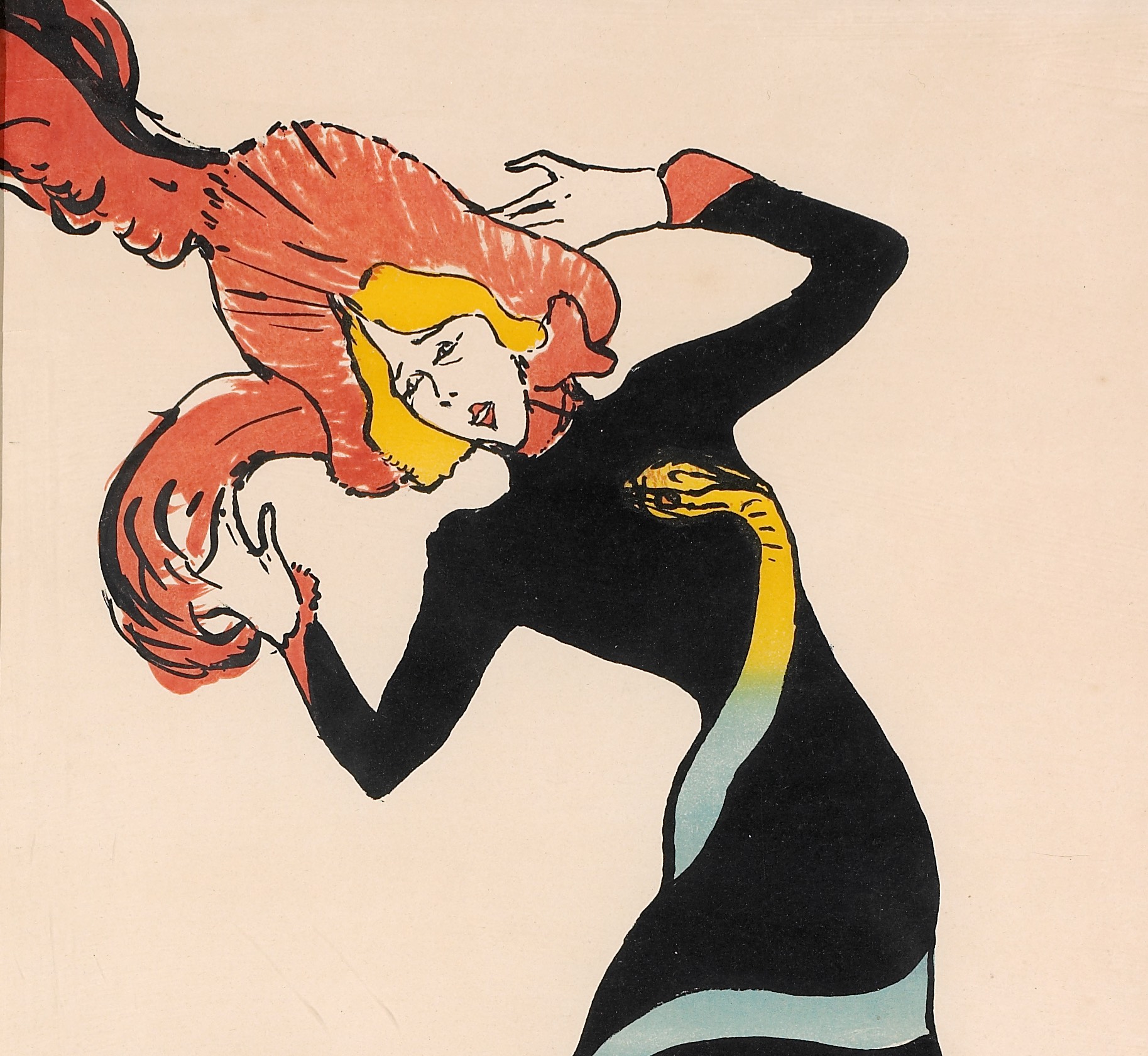 (detail) Henri de Toulouse-Lautrec, Jane Avril, 1899. Photo © Musée d’Ixelles-Bruxelles Courtesy of Institut für Kulturaustausch, Tübingen